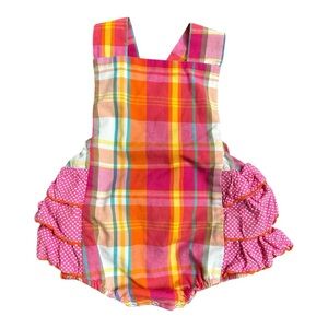 Sage & Lilly plaid bubble romper 18 months